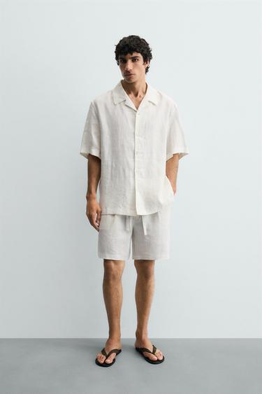 CHEMISE RELAXED FIT 100% LIN - Blanc de Zara