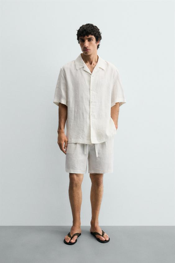 CAMISA RELAXED FIT 100% LINO - Blanco de Zara - Imagen 0