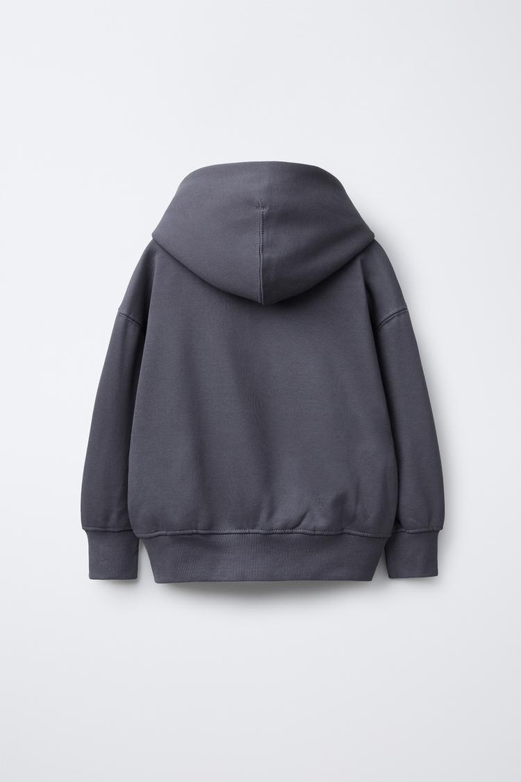 EMBROIDERED TEXT HOODIE SWEATSHIRT