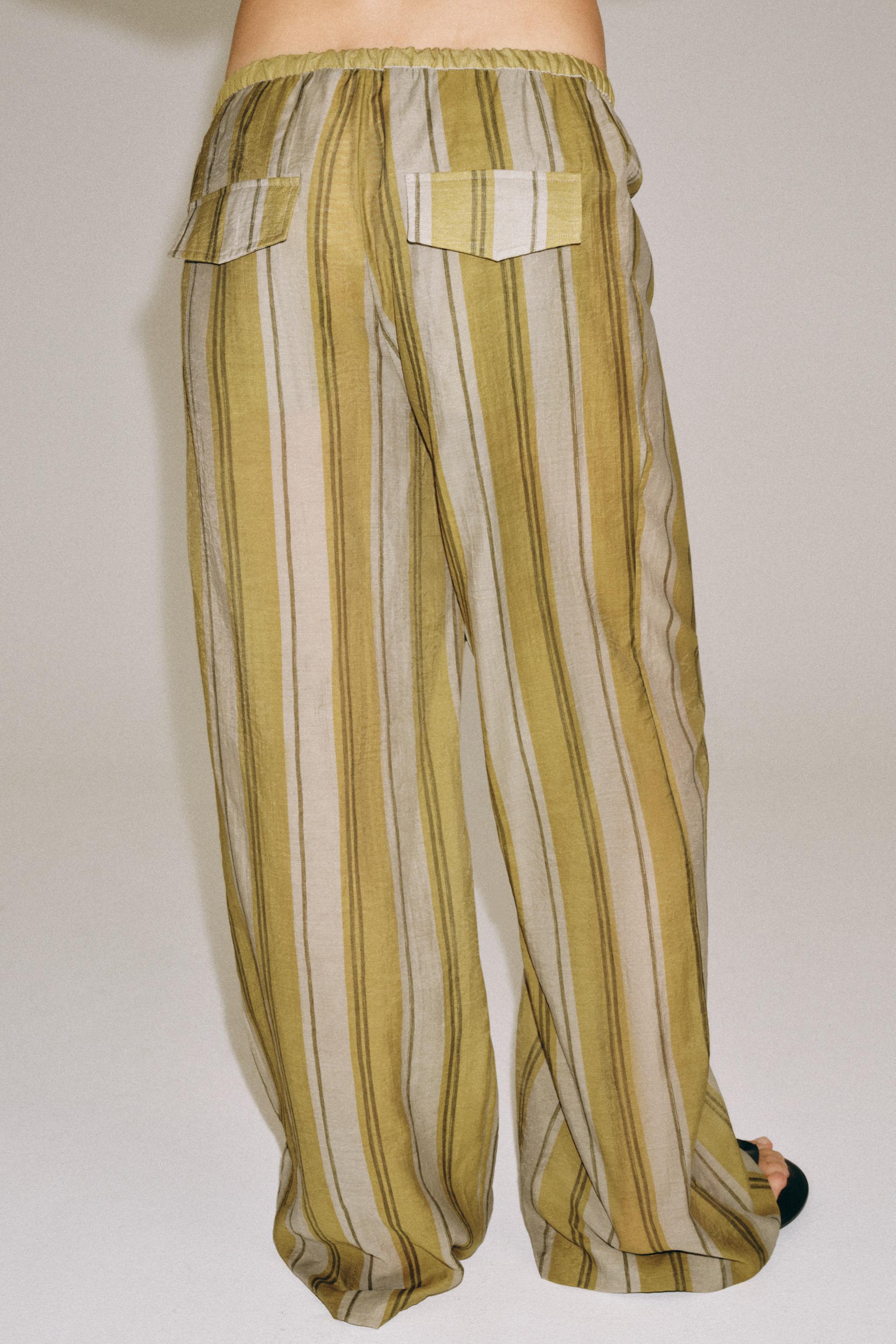 Женские брюки Zara ZW COLLECTION STRIPED TROUSERS — фото 4