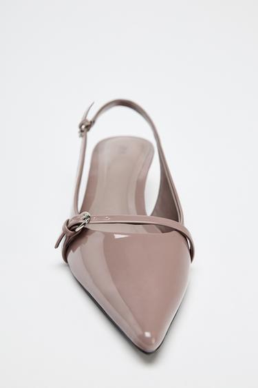 CHAUSSURES OUVERTES À L'ARRIÈRE AVEC BOUCLE - Violet mauve de Zara - Image 3