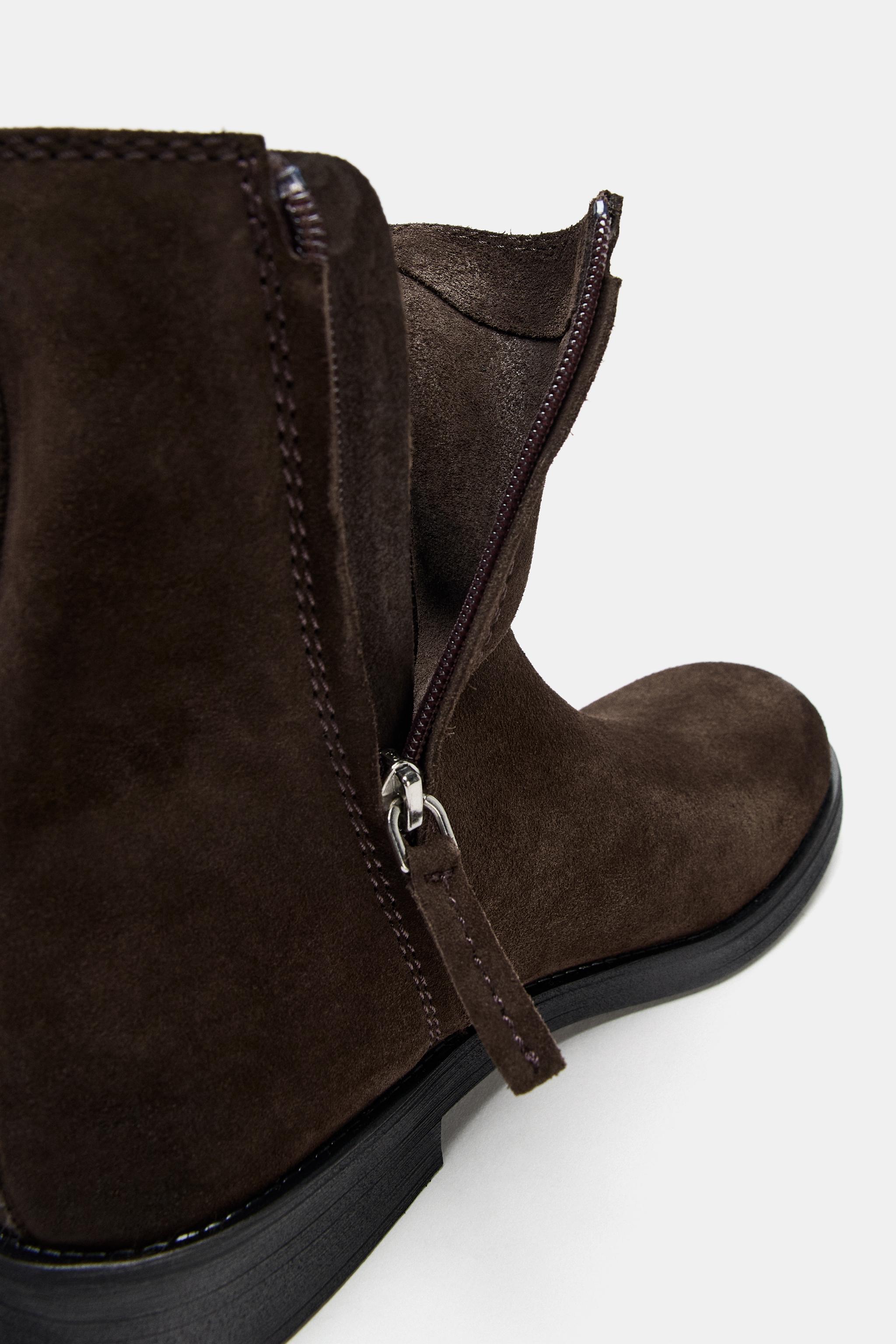 ZARA　ADERERROR スプリットスエード フラット ショートブーツ ZARA - ZARA ADERERROR スプリットスエード フラット ショート