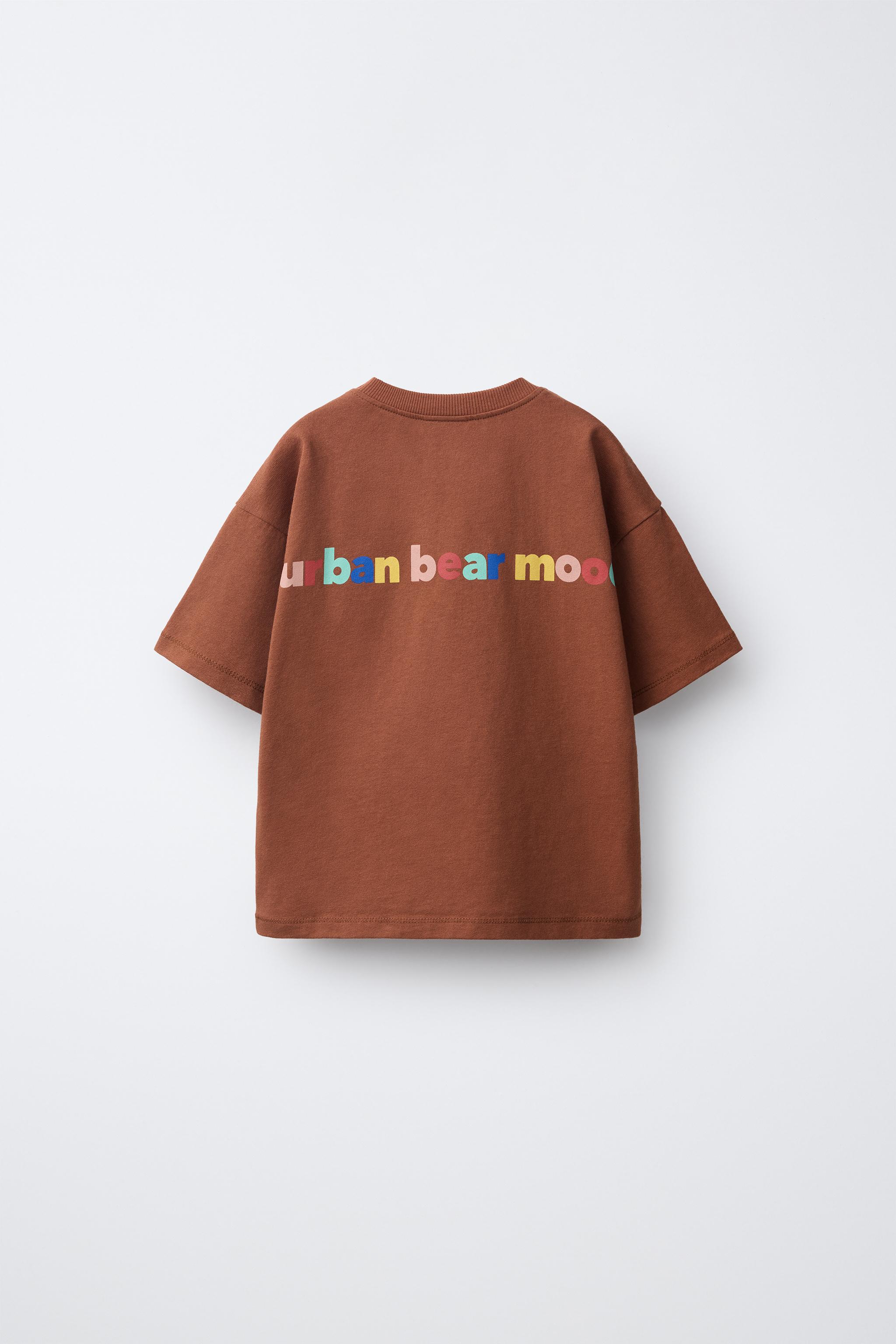 Детские футболки Zara BEAR PRINT T-SHIRT — фото 2