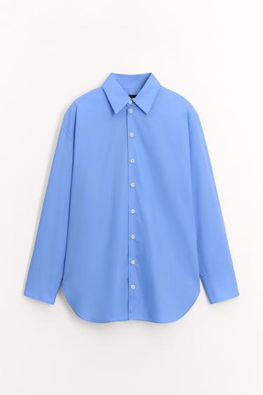 CAMISA POPELÍN OVERSIZE ZW COLLECTION - Azul de Zara