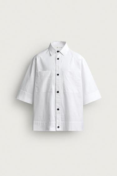 STRIPED BOXY FIT SHIRT - White by Zara