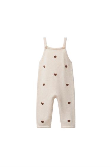 HEART KNIT DUNGAREES - Mid-ecru by Zara