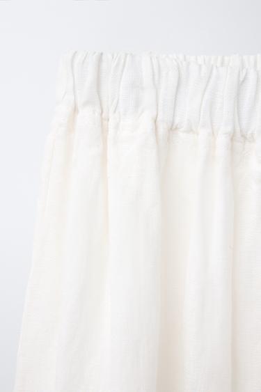 100% LINEN MIDI SKIRT - Light ecru by Zara - Image 2