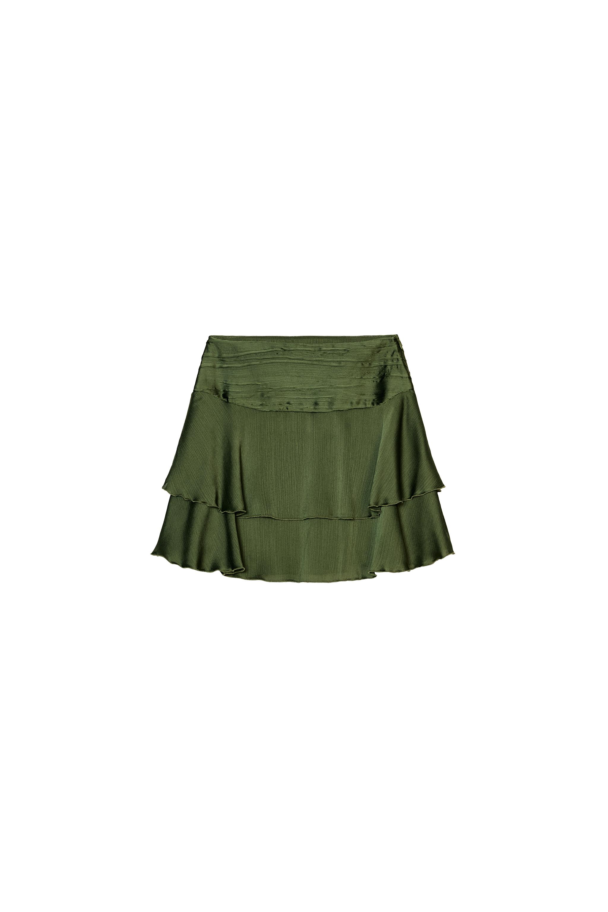 Mini Jupe Zara Verte En Simili Cuir - Taille M - Ligne A Doublée - Occasion Très Bon état