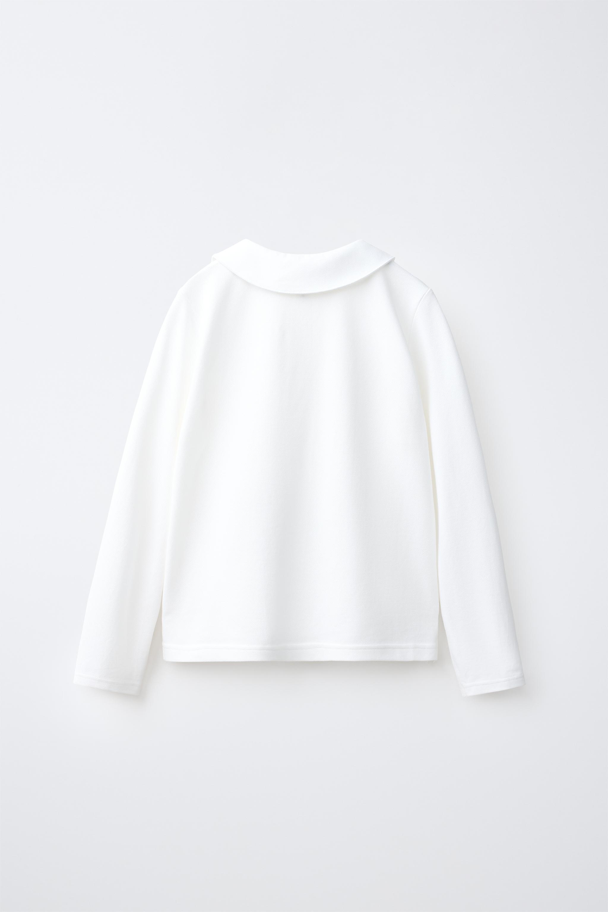 PETER PAN COLLAR PIQUÉ POLO — White (alternate view)