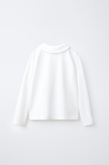 PETER PAN COLLAR PIQUÉ POLO — White 2