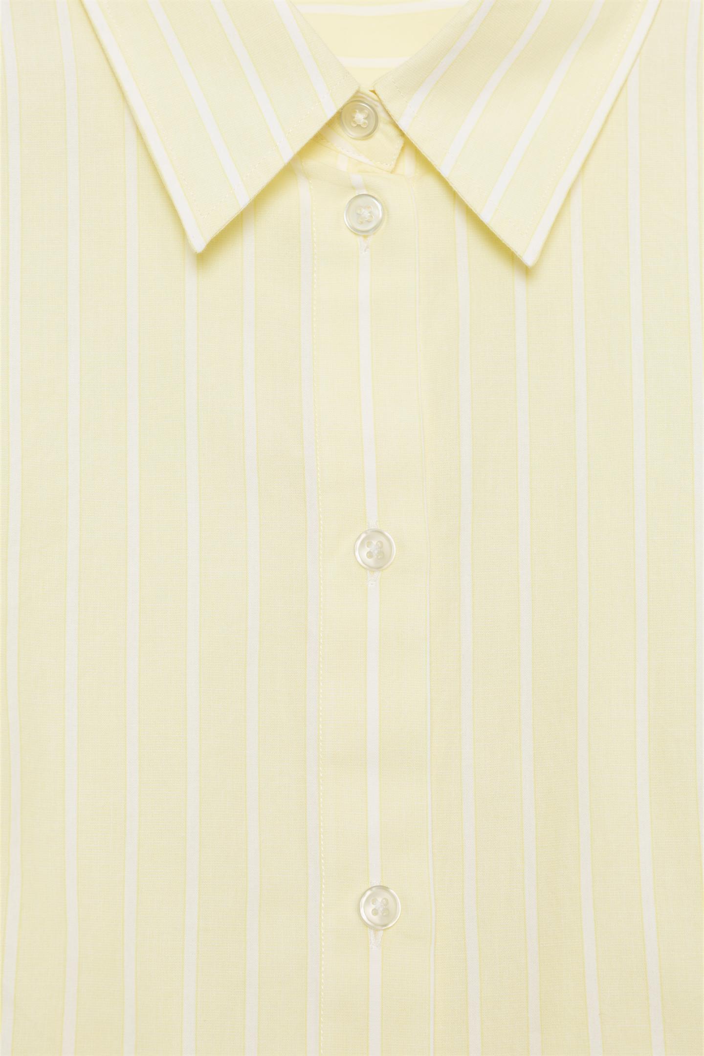 Женская рубашка Zara Striped Poplin Cropped Shirt, цвет: С принтом — фото 7