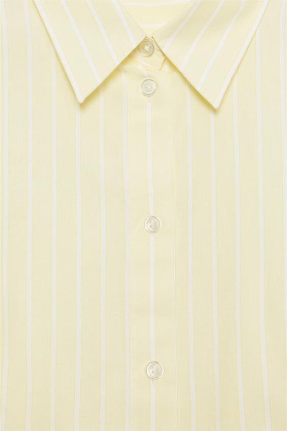 CHEMISE COURTE EN POPELINE À RAYURES - Imprimée de Zara - Image 6