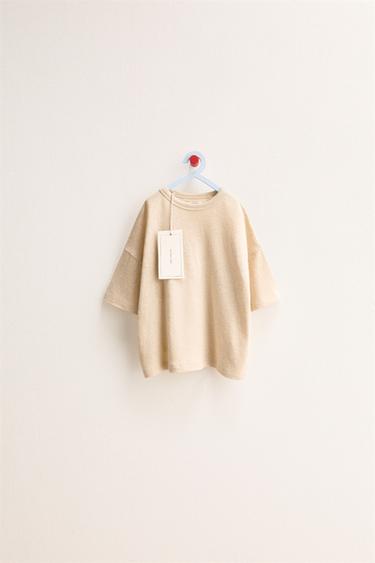 ZARA TIMELESS - PLAIN COTTON LINEN T-SHIRT - Beige by Zara