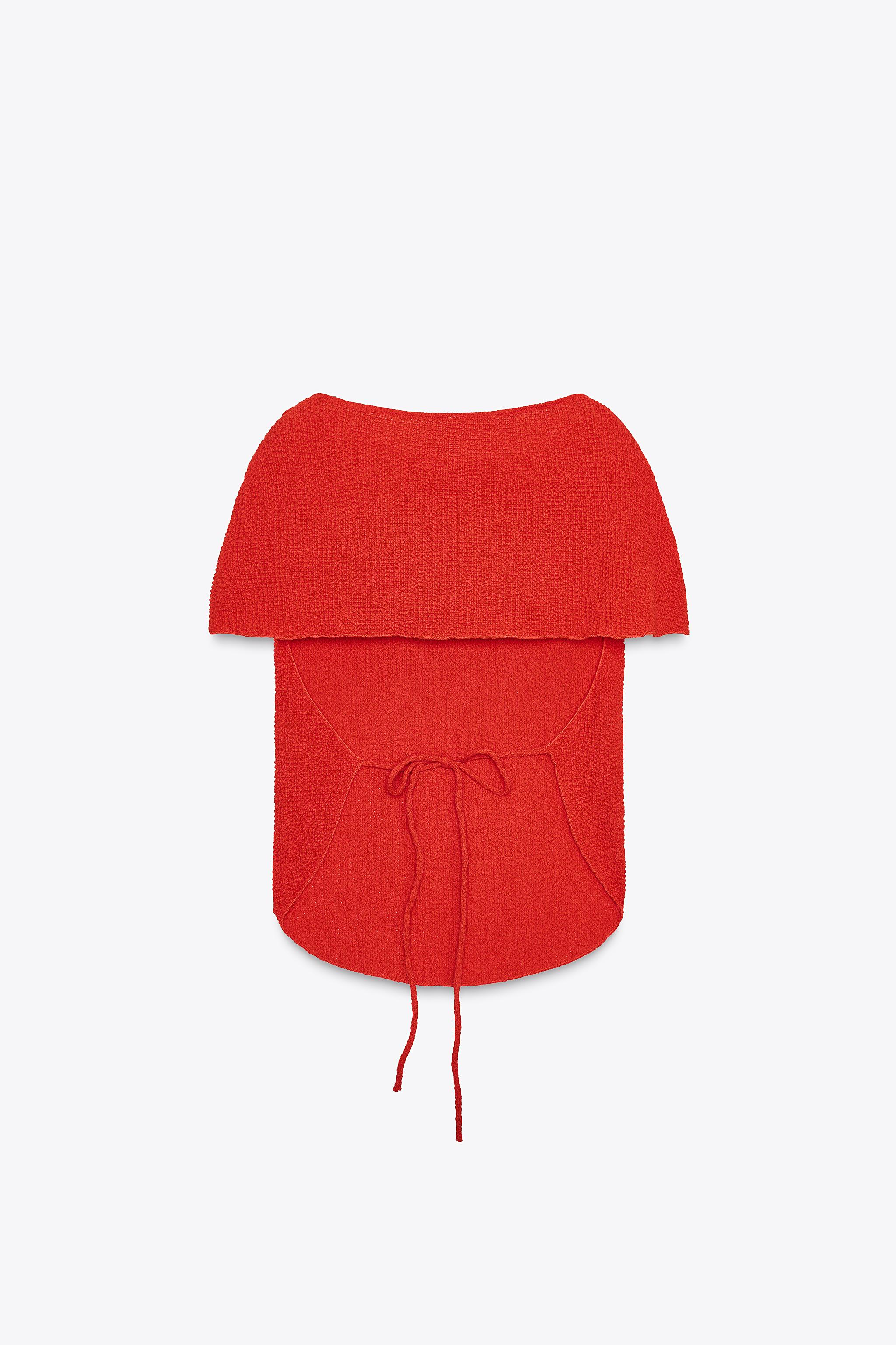 トップス CORDERA MULTI-POSITION LAYERED TEXTURED TOP - Intense red | ZARA Canada