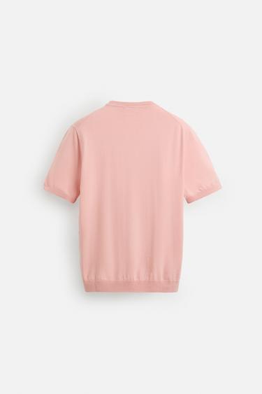 T-SHIRT EN MAILLE - Rose de Zara - Image 7