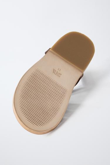 LEATHER CAGE SANDALS - Brown by Zara - Image 6