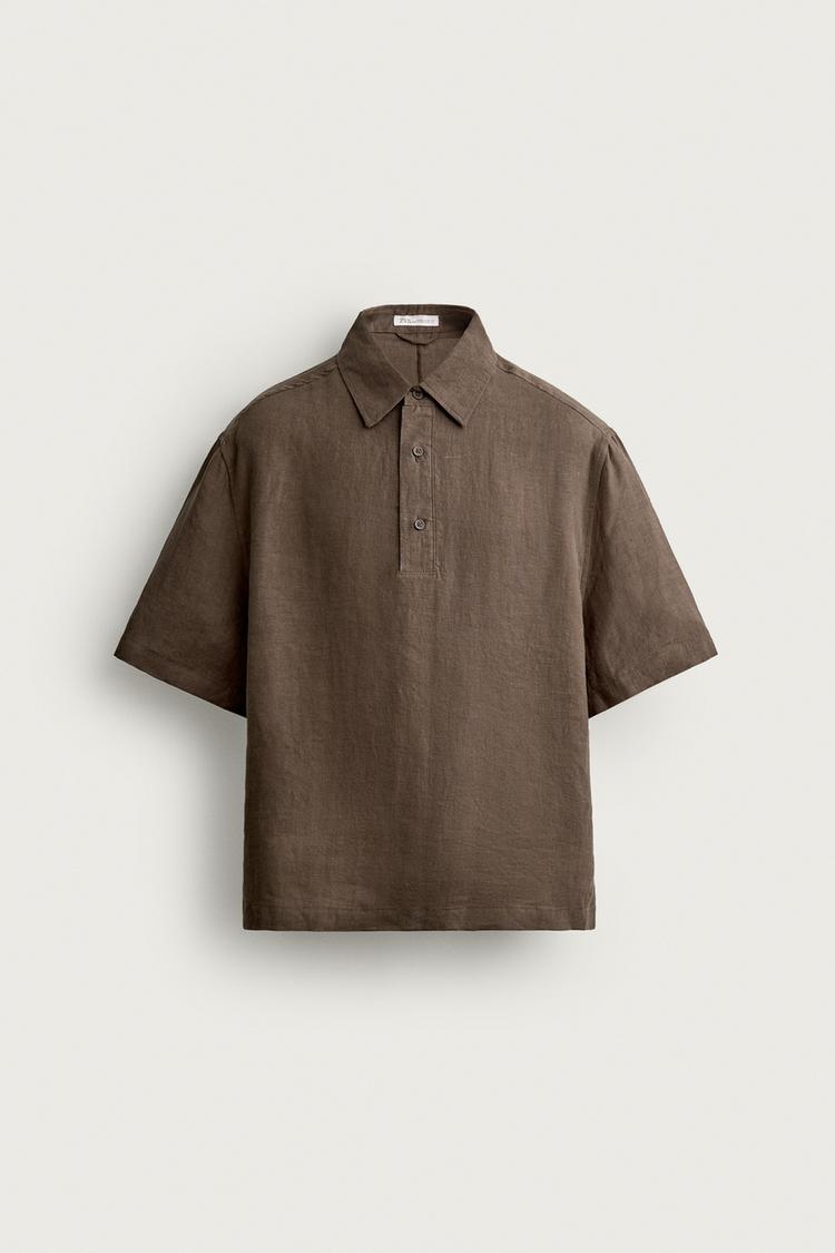 Camisa Polo de Lino 100% Corte Box Fit 6