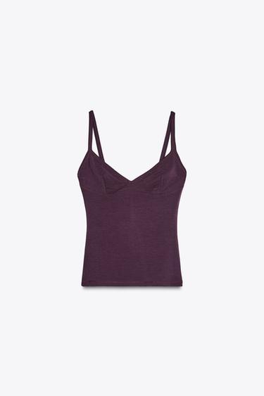 STRAPPY TOP - Wine by Zara - Image 4