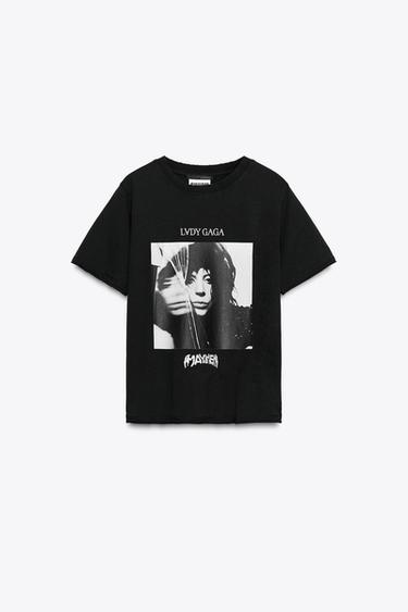LADY GAGA FADED-EFFECT T-SHIRT - Black by Zara - Image 4