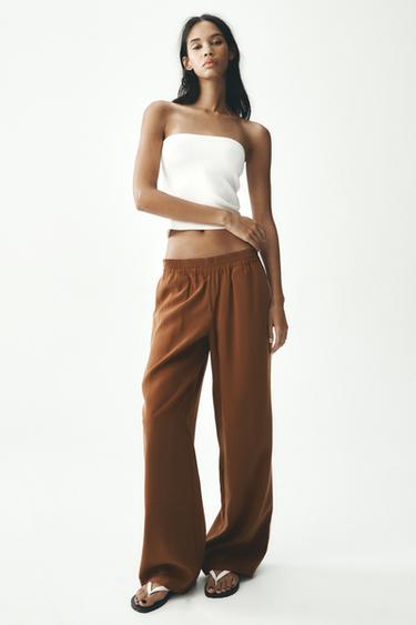 PANTALÓN BANDA LATERAL - Marrón de Zara