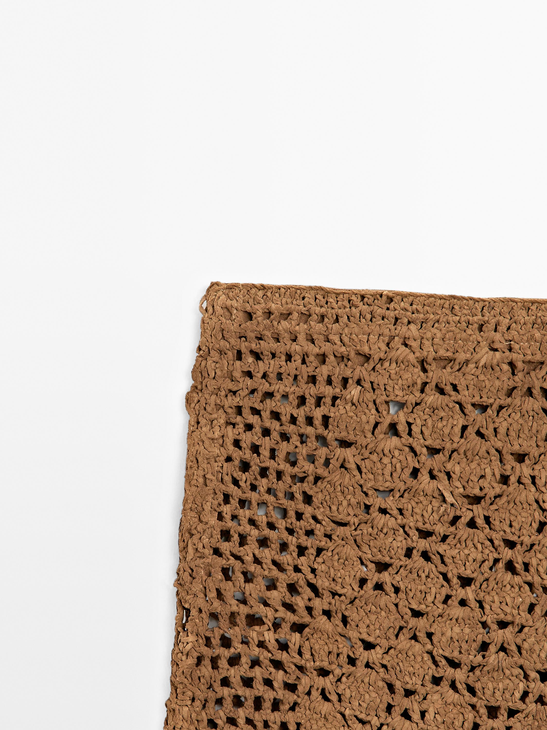 Suede leather crochet shorts