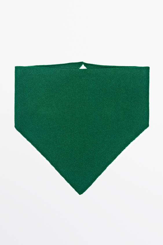 Zara 100% Cashmere Bandana - Green - Image 0