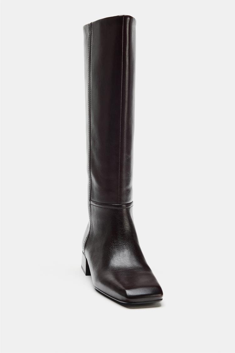 Botas de cuero de edición limitada con punta cuadrada 6