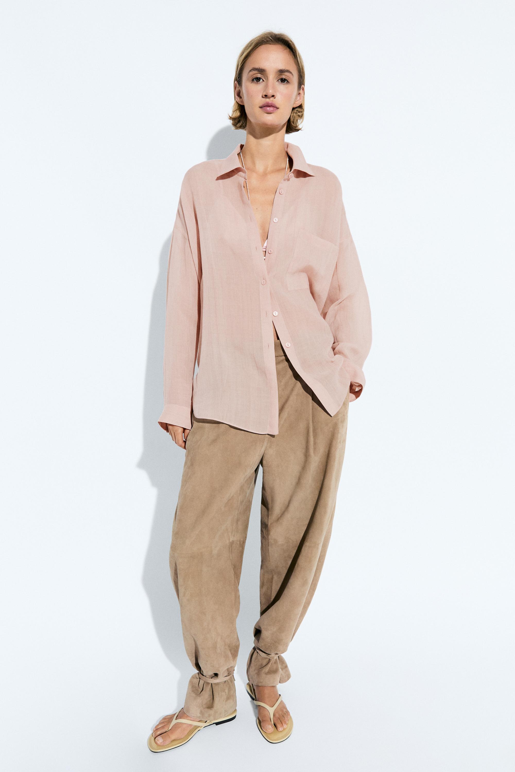 Flowing ramie pocket shirt — 886