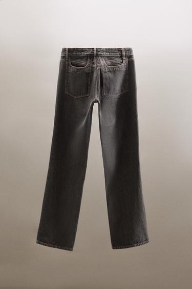 JEAN TRF WIDE LEG TAILLE BASSE COUTURES - Marron foncé de Zara - Image 2