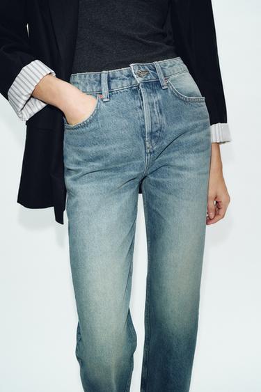 Z1975 SLIM CROPPED MID-WAIST JEANS - Blue / Green by Zara - Image 3