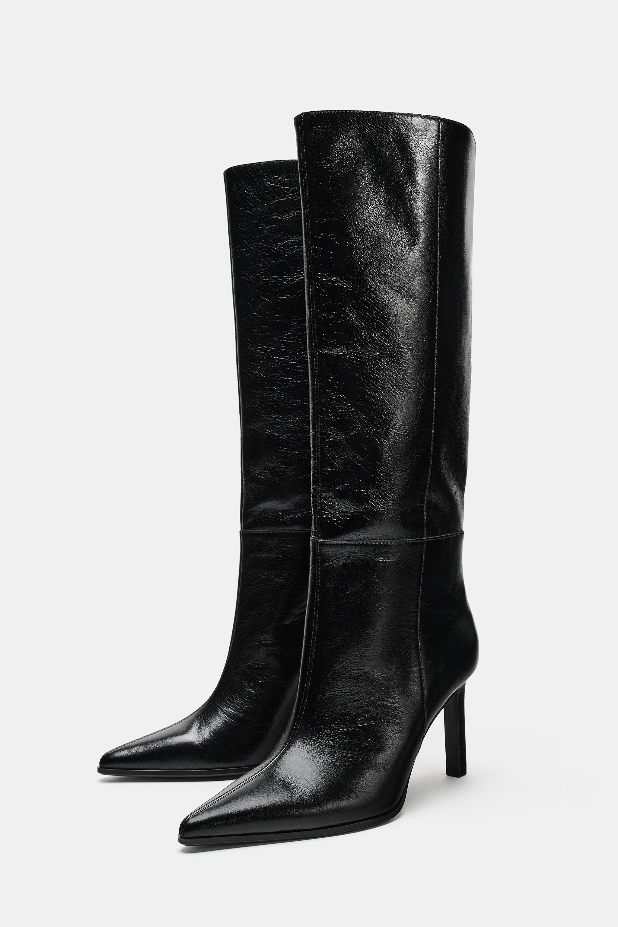 Bottes en cuir à talons