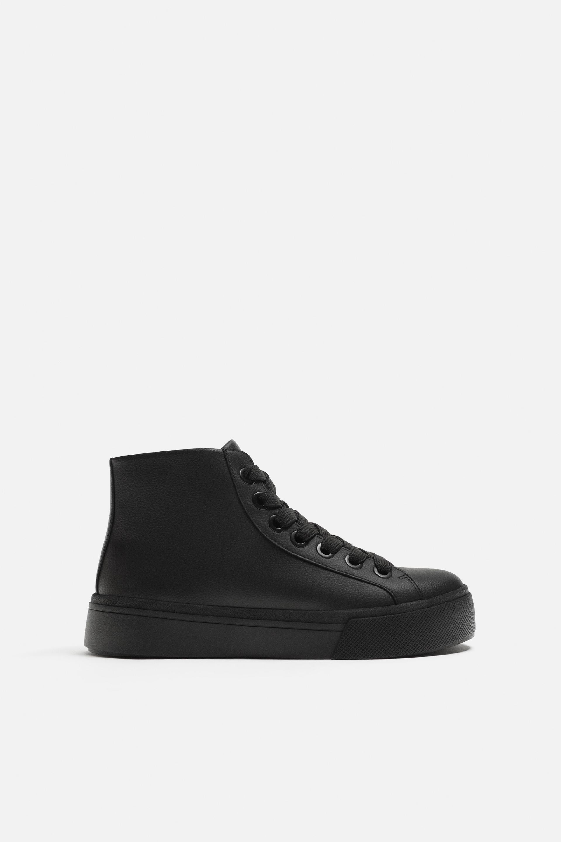 High top black and white sneakers hotsell