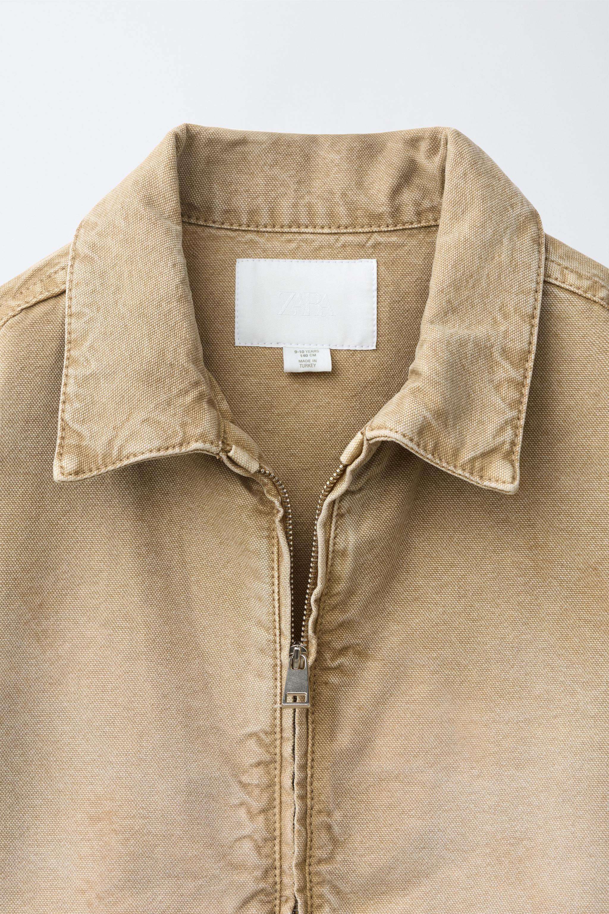 BLOUSON EN TOILE EFFET DÉLAVÉ