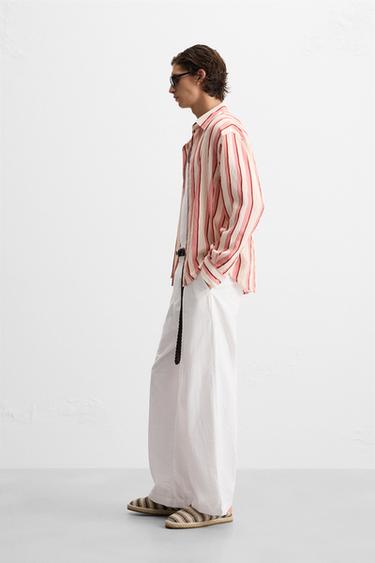 PANTALON RELAXED FIT PLIS - Blanc de Zara - Image 3