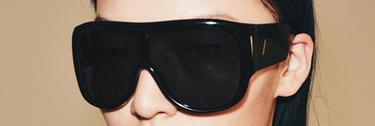 AVIATOR SHIELD SUNGLASSES — Black 1