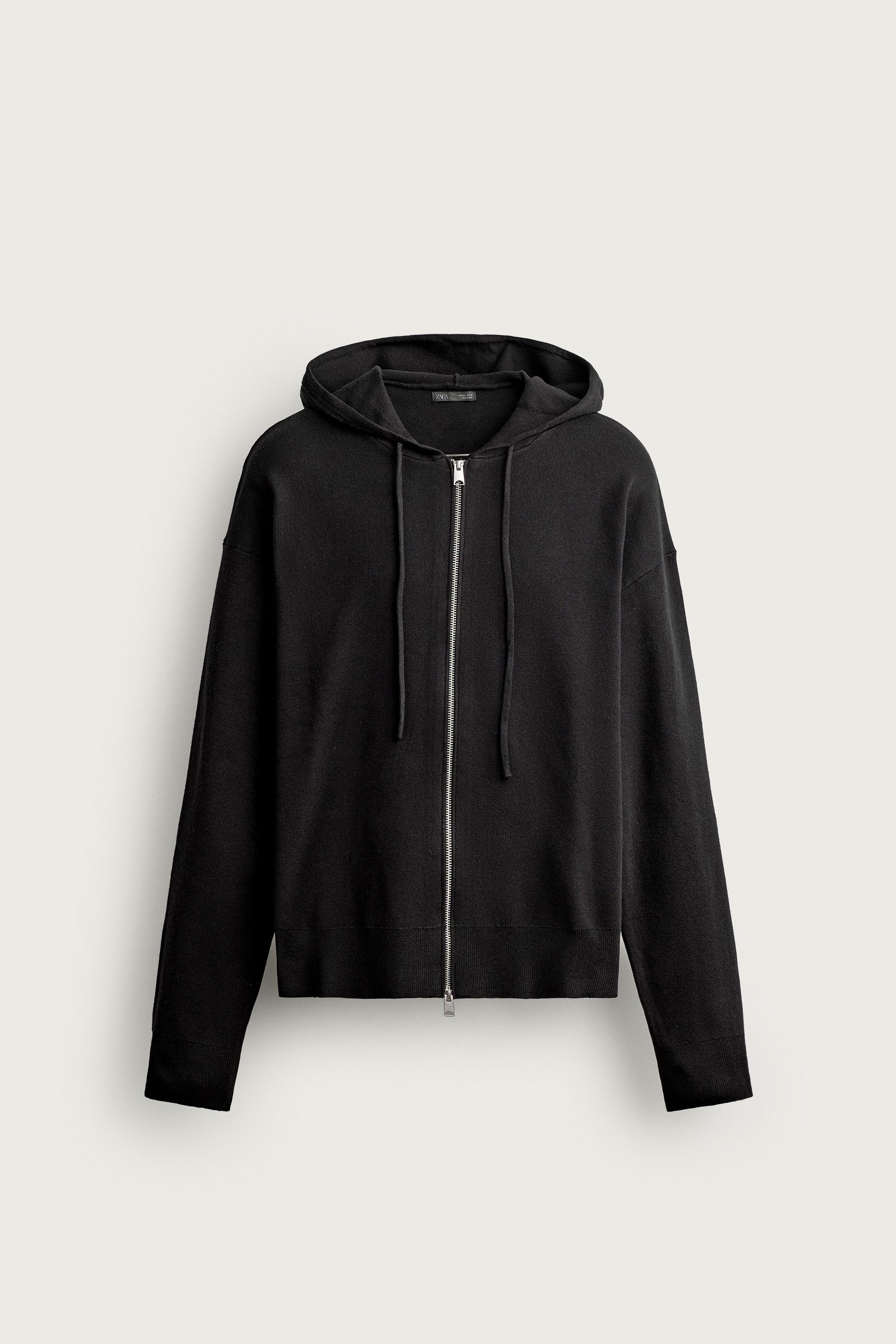 SOFT KNIT HOODIE — Black