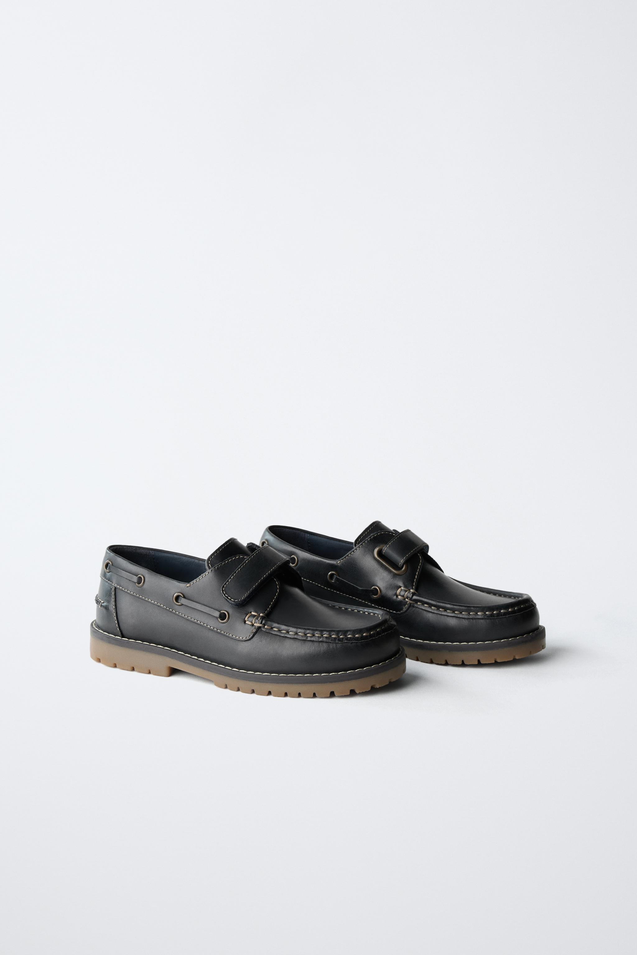 レザーデッキシューズ - マリンブルー | ZARA Japan / 日本