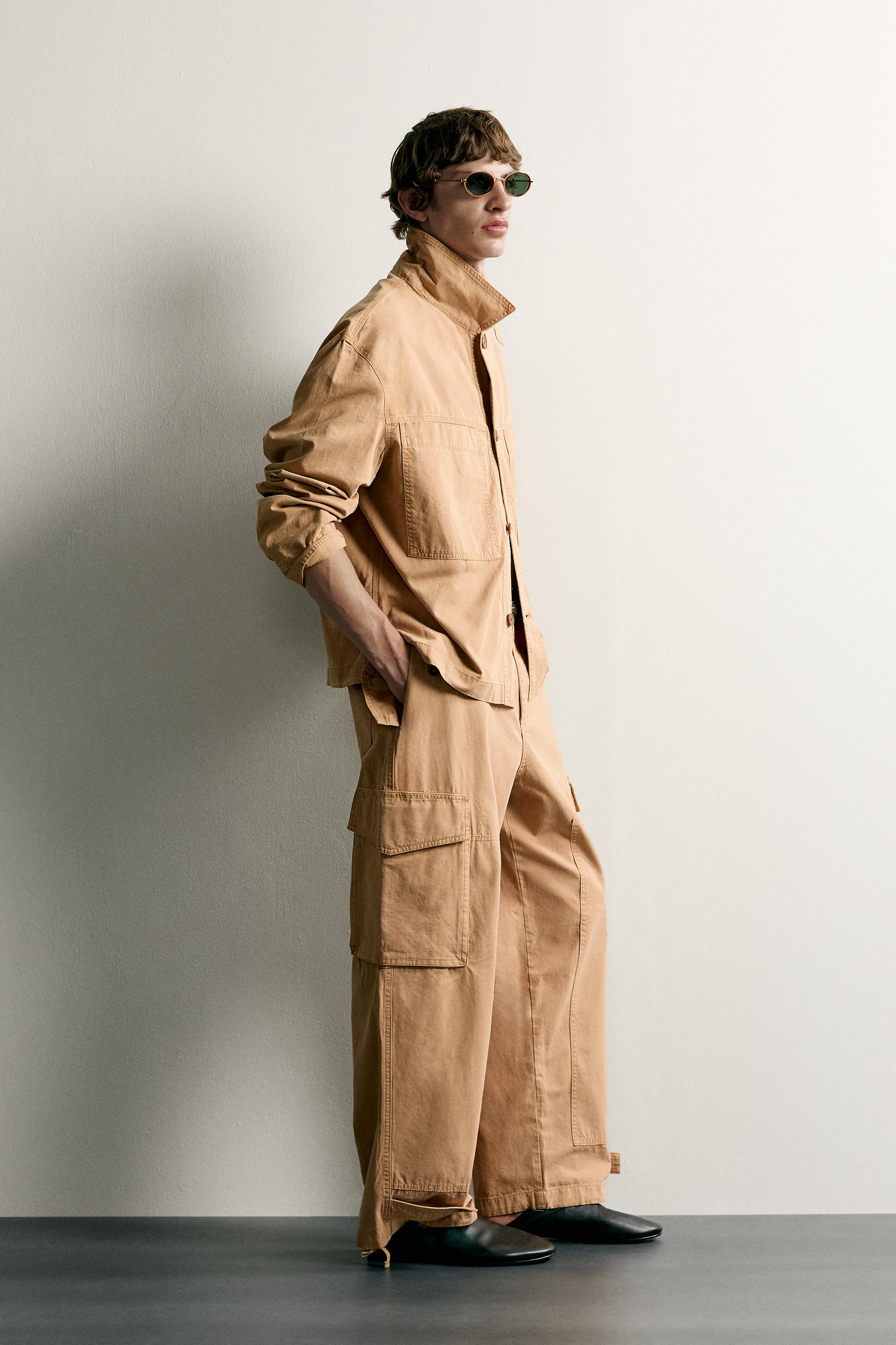 WASHED RELAXED FIT CARGO PANTS