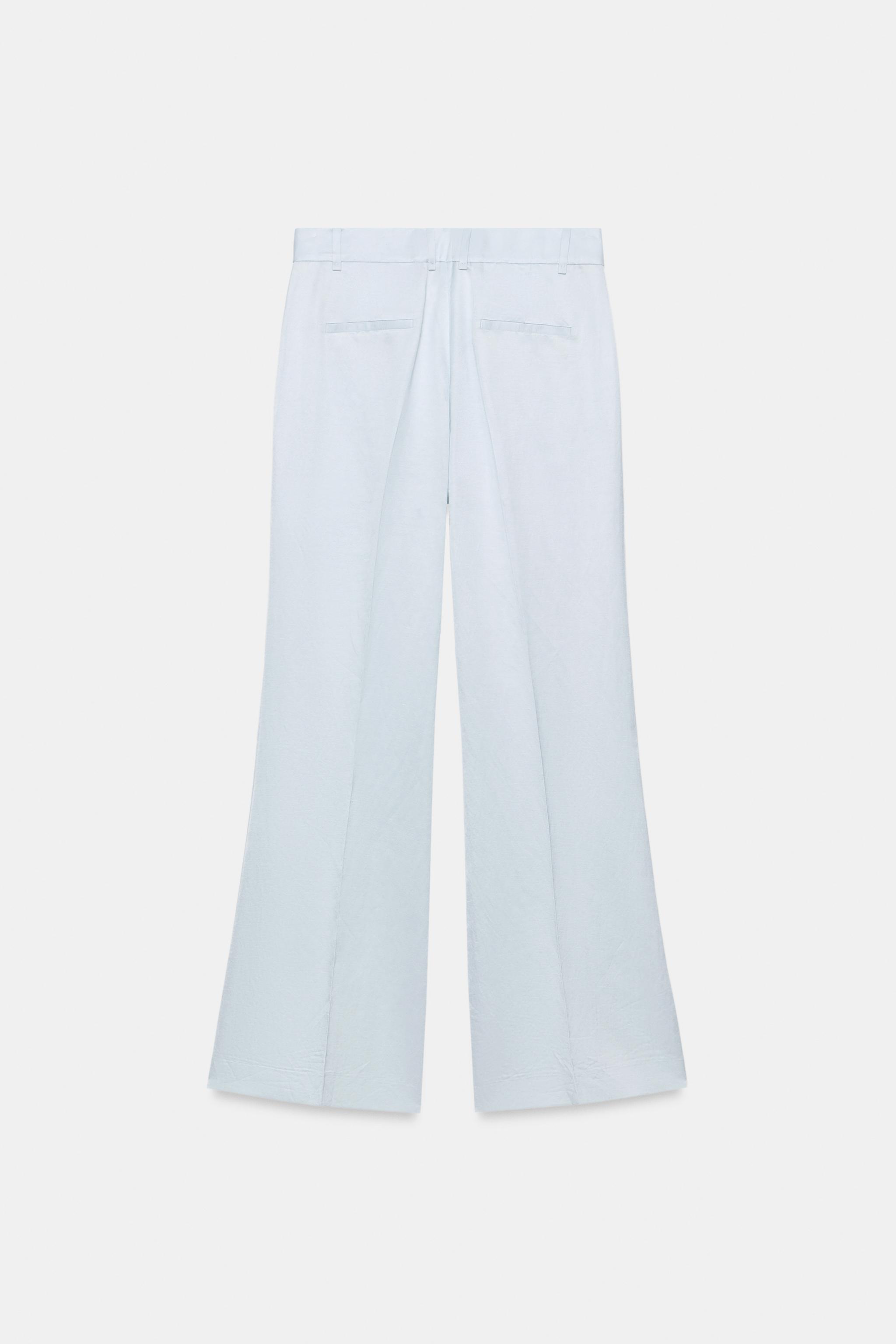 Женские брюки Zara ZW COLLECTION FLARE LINEN PANTS — фото 5