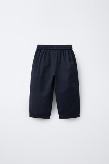 TEXTURED BAGGY TROUSERS - Navy blue by Zara - Image 1