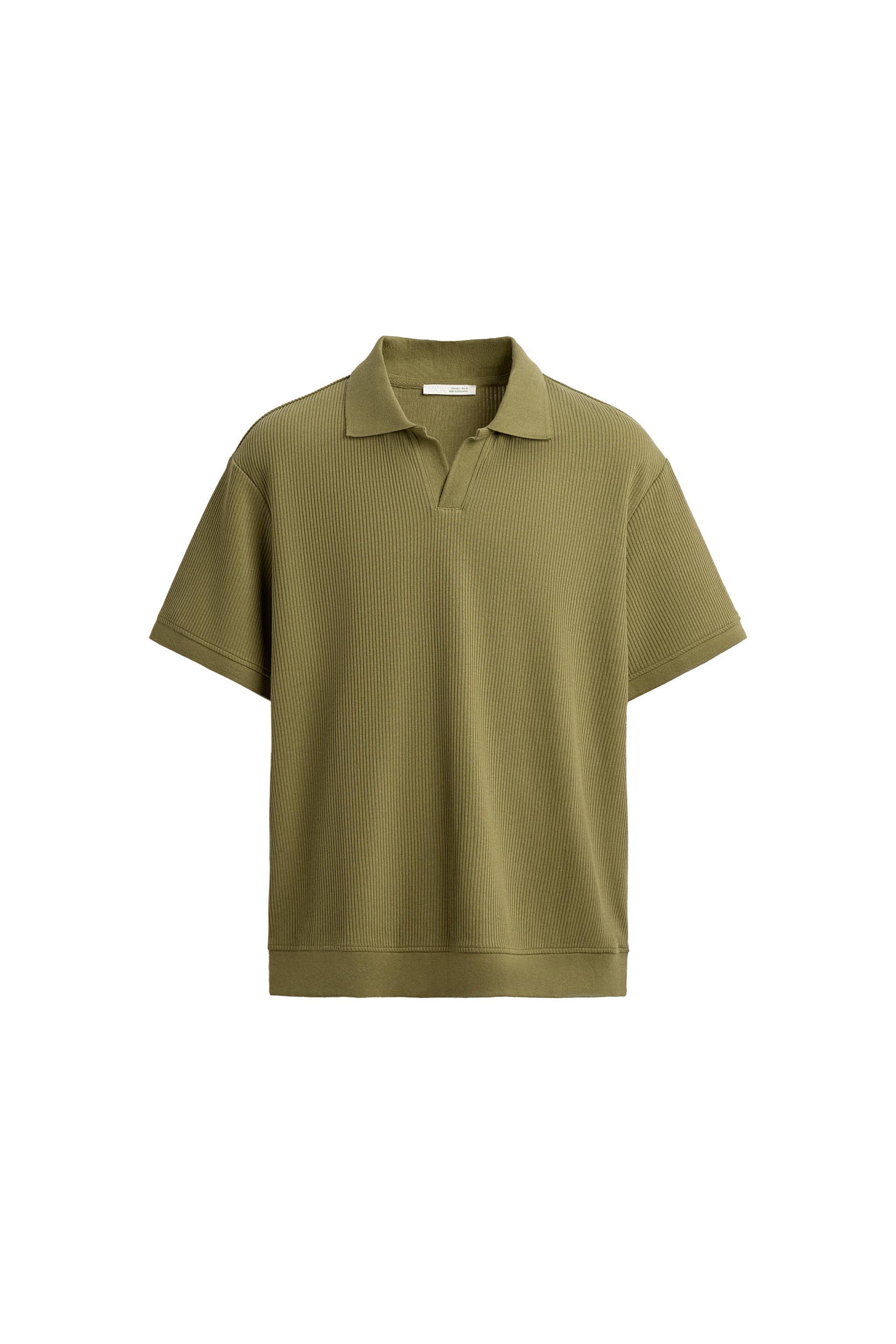 VERTICAL TEXTURED POLO SHIRT - Oyster-white | ZARA South Africa