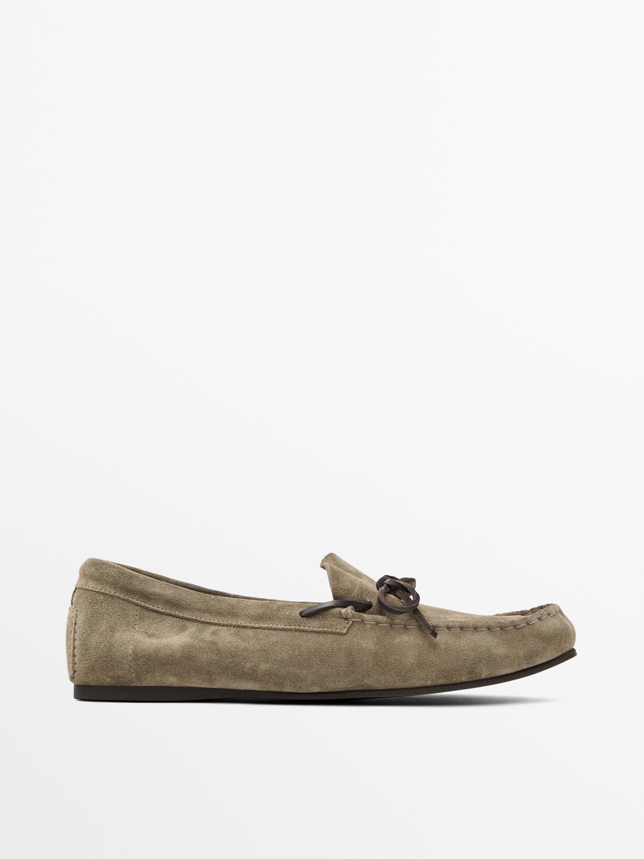 Mocassins en croûte de cuir nœud