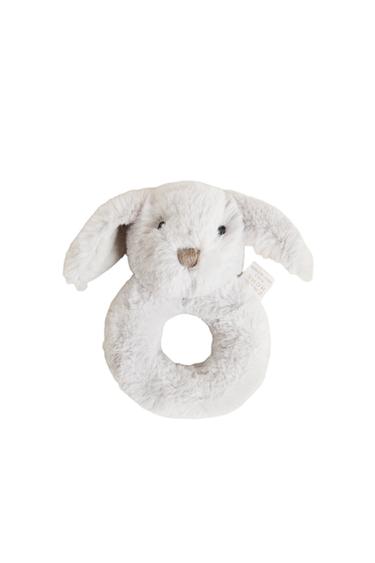 BABY RABBIT SOFT TOY RATTLE - Grey by Zara