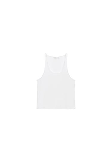 Zara 羅紋短版上衣 - 白色