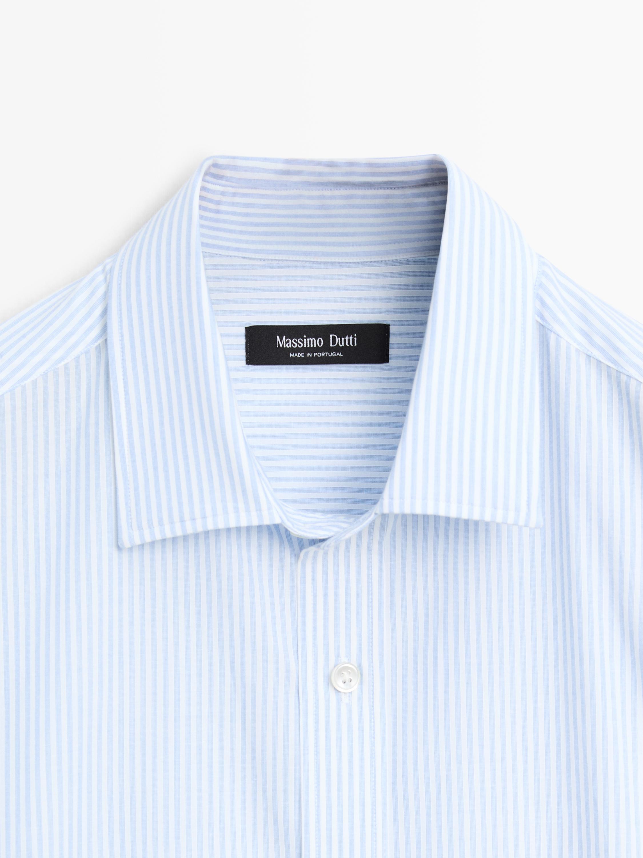 Chemise regular fit à rayures 100 % coton