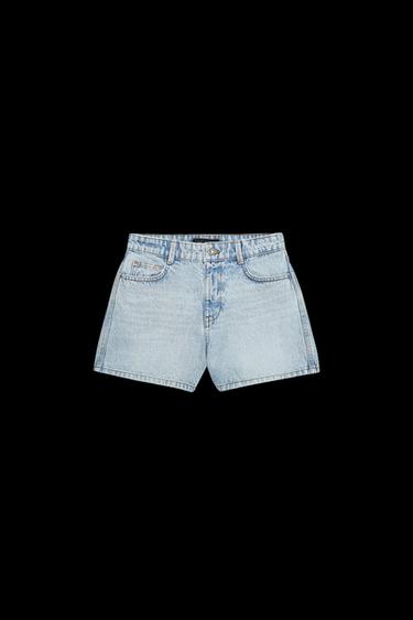 Zara Z1975 MOM FIT MID-RISE SHORTS - Light blue - Image 0