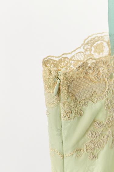 ROBE EN JACQUARD DENTELLE ZW COLLECTION - vert délavé de Zara - Image 8