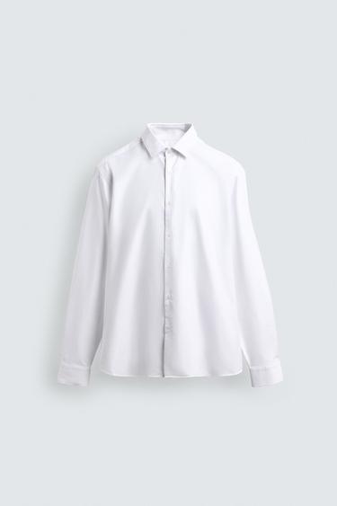 CAMISA SLIM FIT ESTRUCTURA - Blanco de Zara