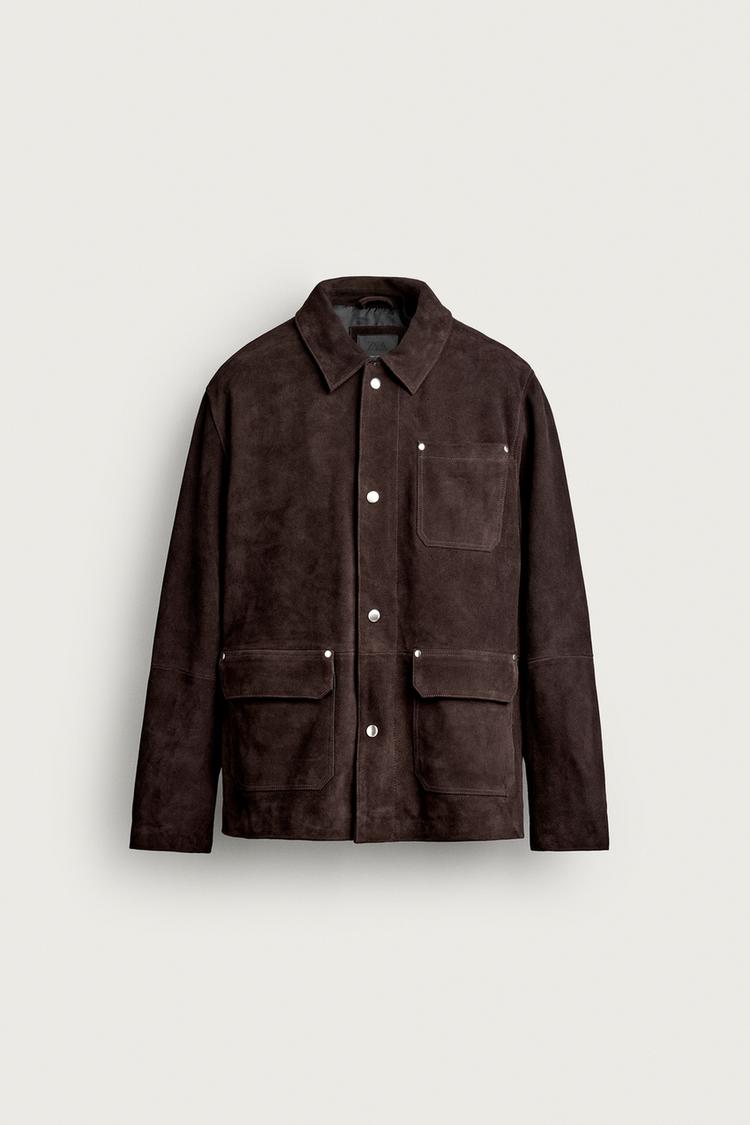 SUEDE LEATHER JACKET WITH POCKETS