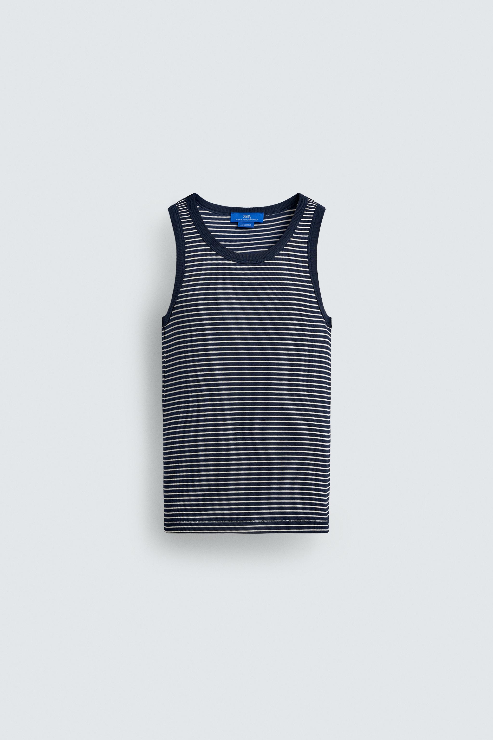T-SHIRT SANS MANCHES JACQUARD RAYURES X AARON LEVINE